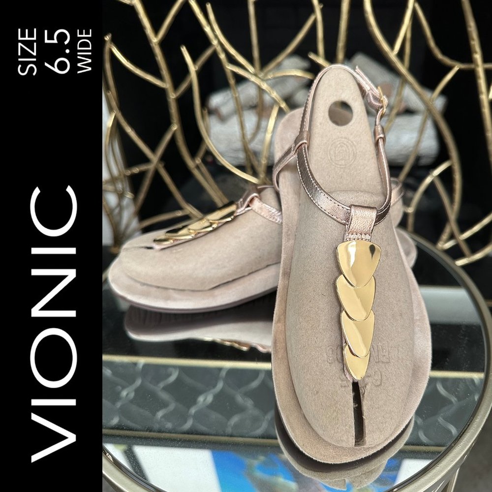 Rose Gold Vionic Rest Miami Sandals